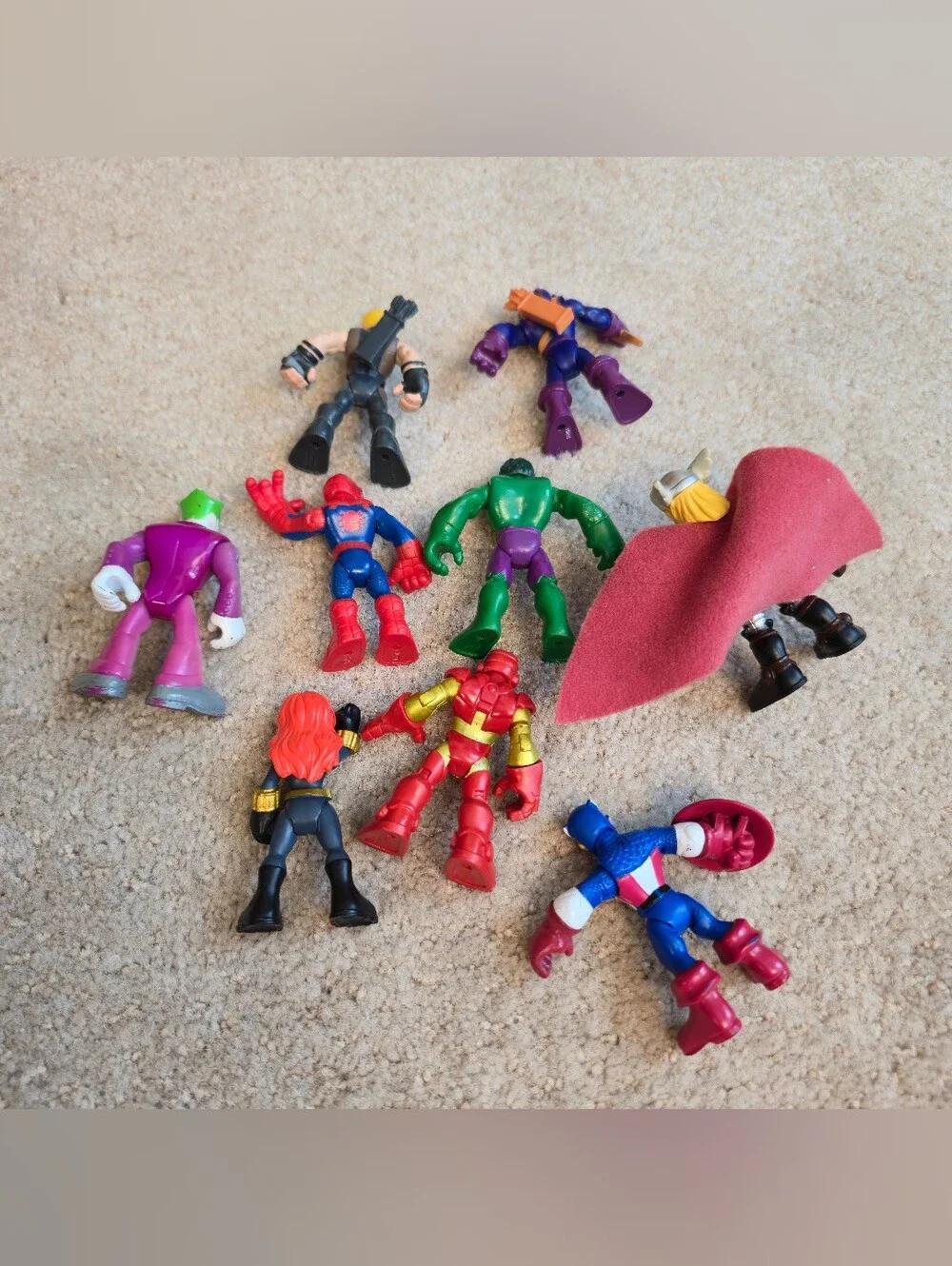Marvel Super Hero Squad AVENGERS LOT OF 9 Hulk Iron Man Thor Spiderman Joker